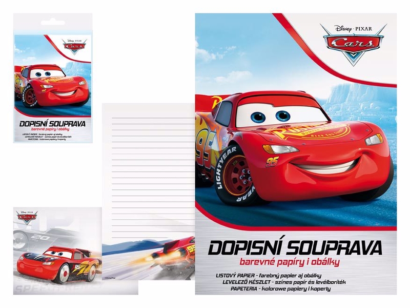 Dopisní papír barevný Lux 5+10 Disney Cars 