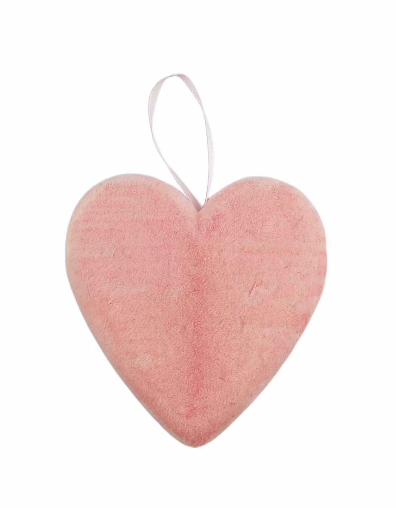 Vánoční dekorace - srdce růžový 13cm (12ks/b) (288/krt)