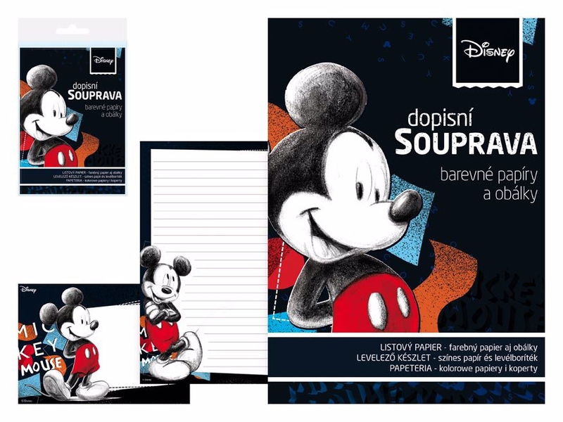 Dopisní papír barevný Lux 5+10 Disney Mickey