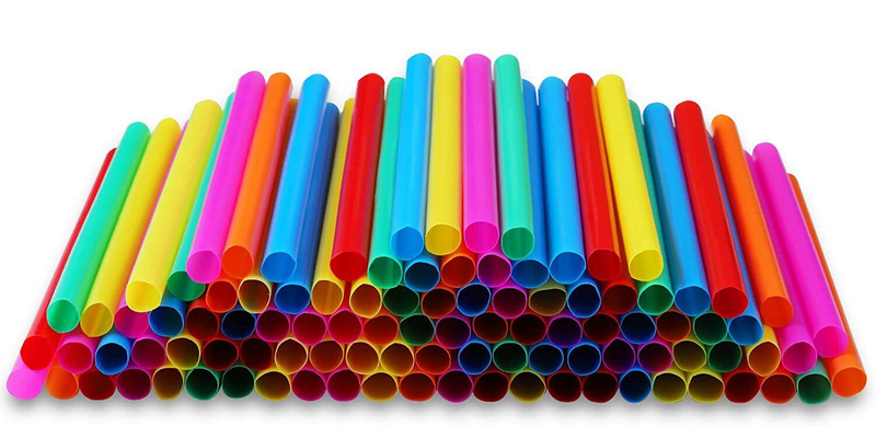 Plastové slámky koktejlové znovupoužitelné 130x8mm 100ks mix barevné (100bal/krt)