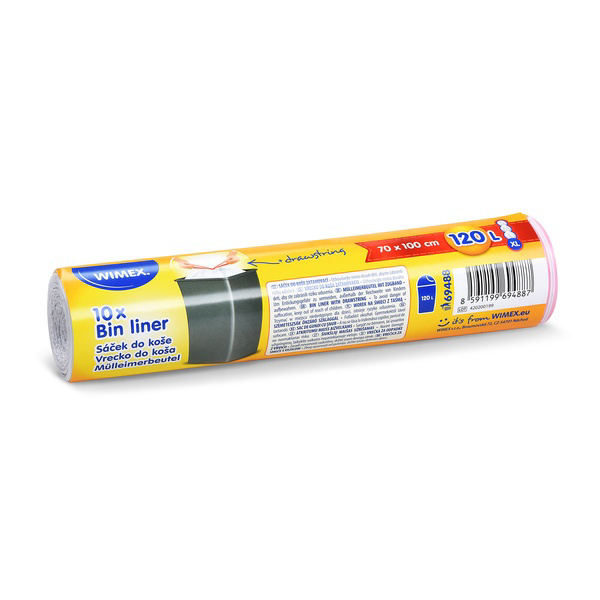 Sáček do koše (HDPE) zatahovací bílý 70x100cm 120L XL (20rol/krt)