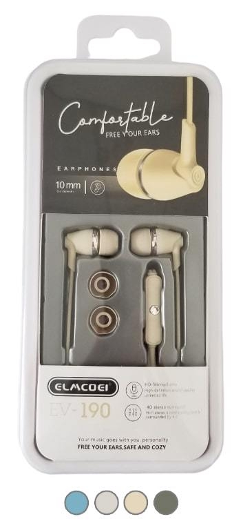 Sluchátka mix barvy 3.5 mm Elmcoei (20ks/bal)