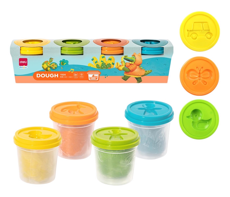 DELI Plastelína s vůní v kelímku 113g 4 barvy (40sasd/krt)