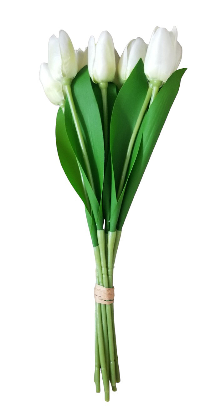 Svazek tulipánů 39cm bílé 