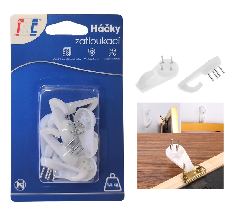 Háčky zatloukací 31x16mm 10ks (12sad/bal,288/krt)