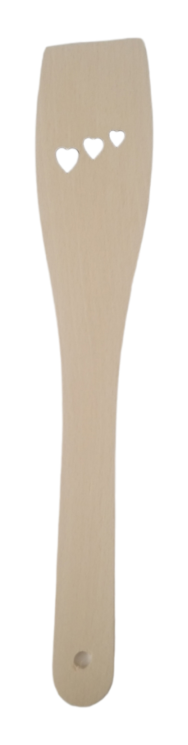 Obracečka dřevěná s motivem 30x6cm - 3 srdíčka (12ks/bal)