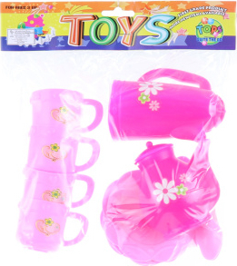 Čajový set růžový 21x23x5cm (144sada/krt)