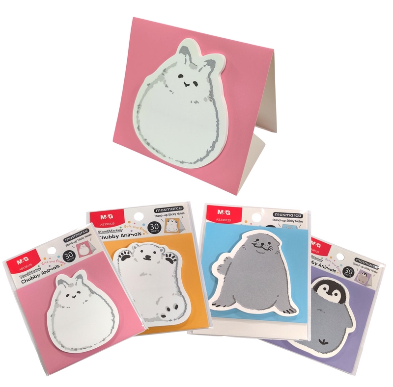 MG Lepící bloček Chubby Animals s podstavcem 30 listů (24set/bal,432/krt)