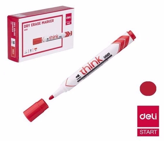 DELI Popisovač stíratelný 2,0mm - červený EU00140 (12ks/bal, 960ks/krt)