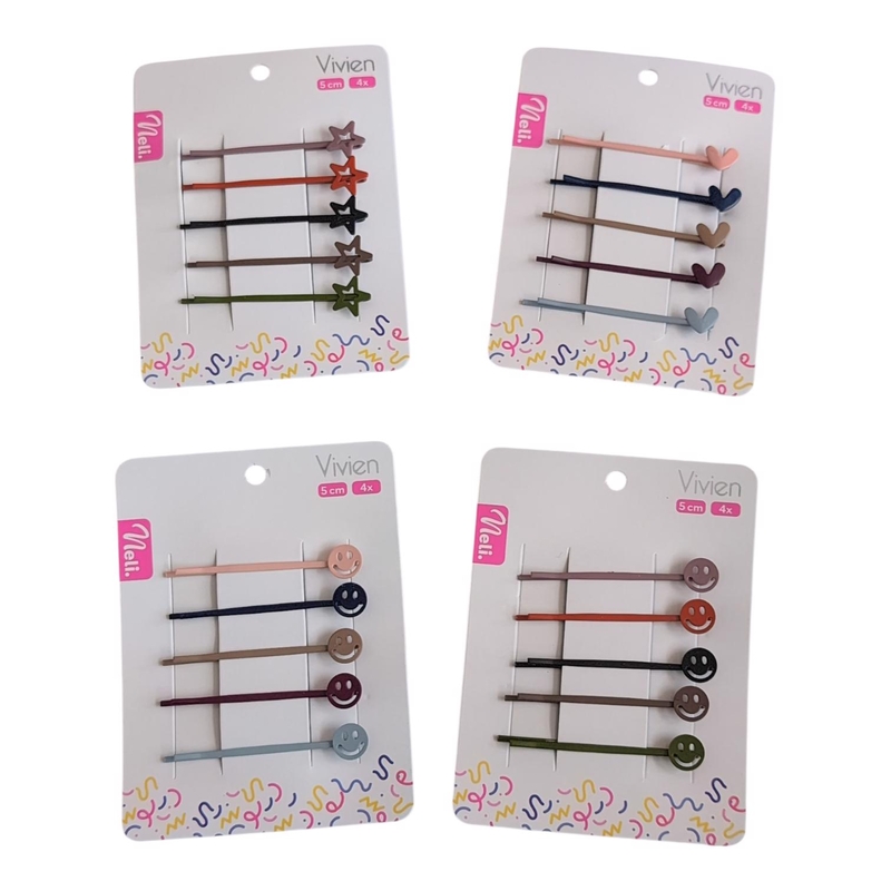 Neli sponky do vlasů Vivien 6cm 5ks (12sad/bal,720/krt)