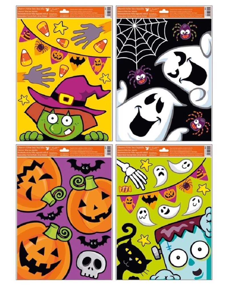 Okenní fólie 6852 Halloween vykukující strašidla 29x41cm