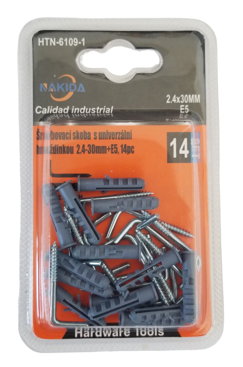 Šroubovací skoba s univerzální hmoždinkou 2,4x30mm 14ks (12set/bal)