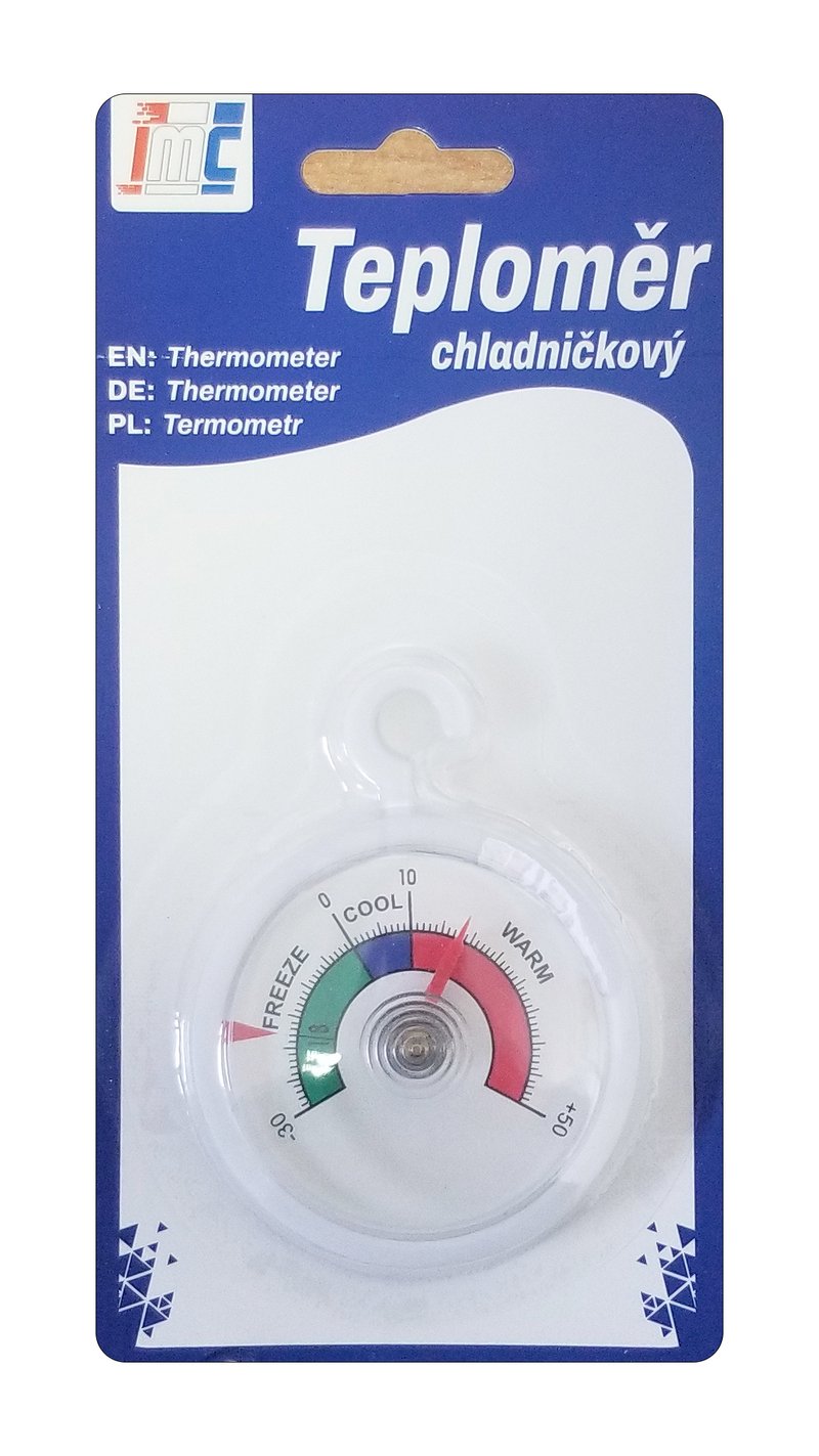 Teploměr chladničkový FRIGO 
7 x 5cm  (24ks/bal, 360/krt)