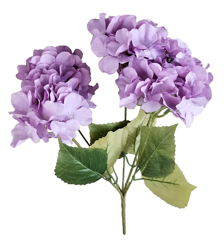 Hortenzie kytice 5 květů 42cm světle fialová 