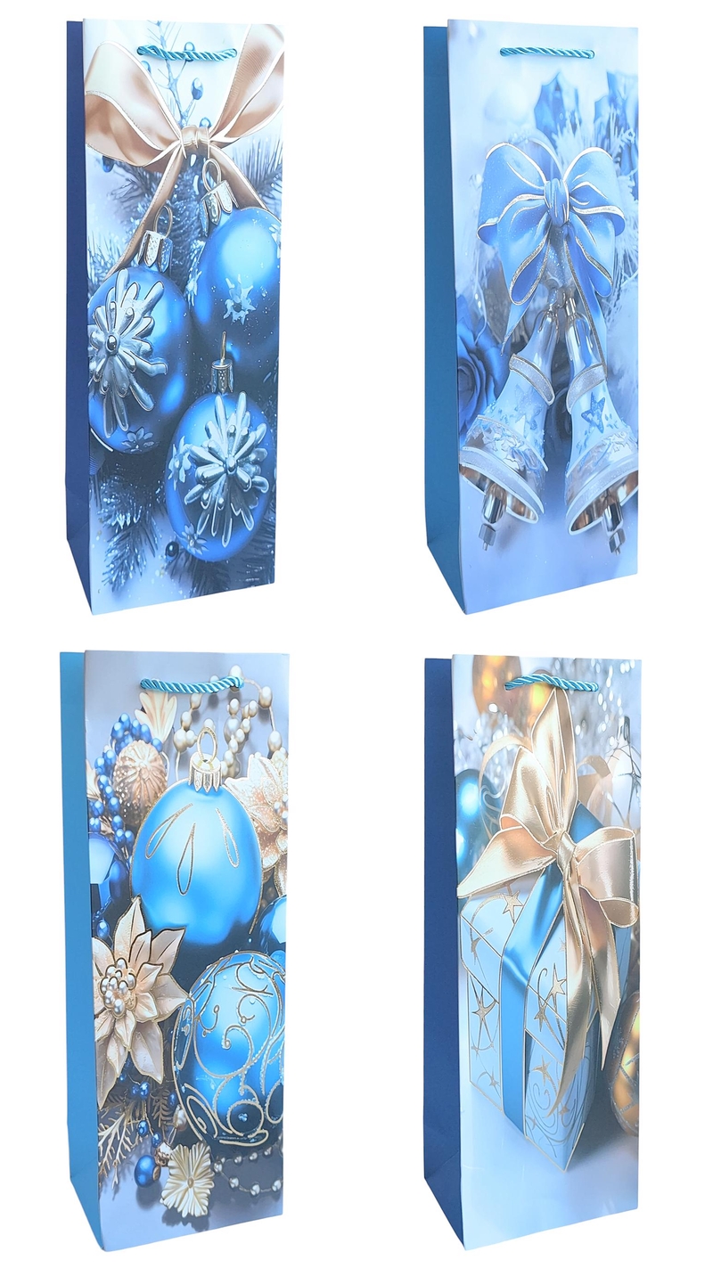 Dárková taška V - Modré časy 12x35x9cm (12ks/bal,600/krt)