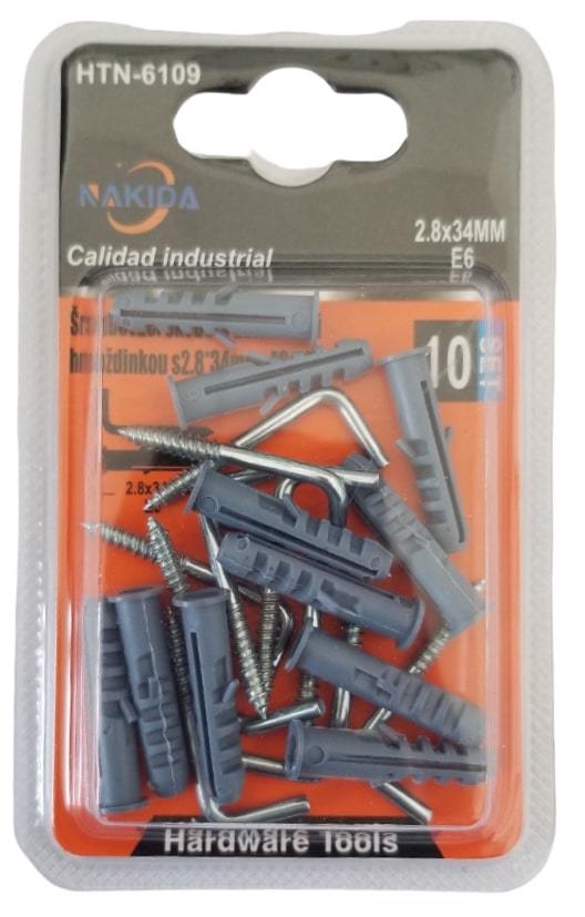 Šroubovací skoba s univerzální hmoždinkou 2,8x34mm (12set/bal)