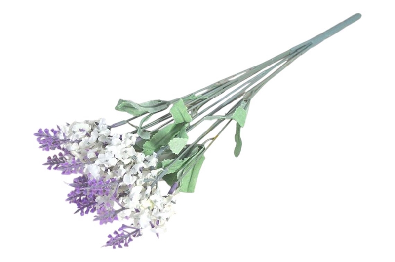 Lavendule 10 květů 33cm bílá