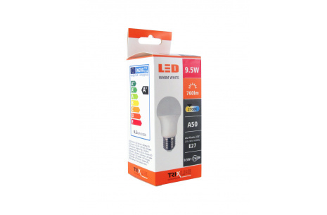 BC 9,5W LED E27 2700K A50 Alu Plastic Trixline (10ks/bal)