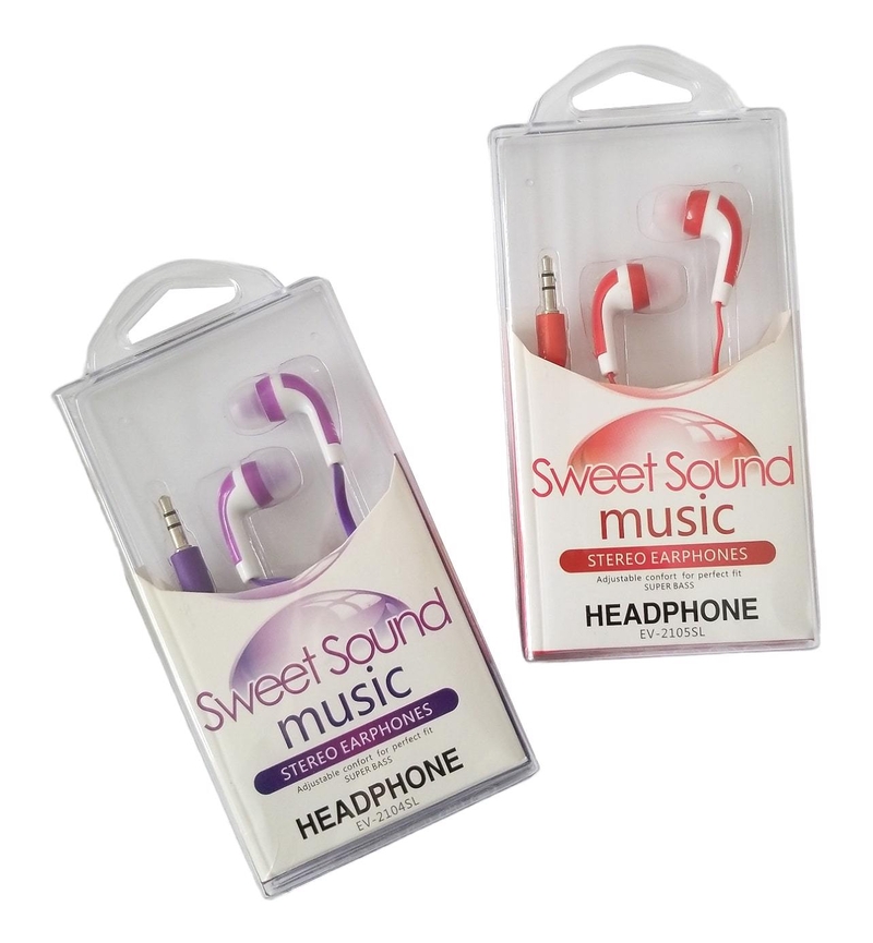 Sluchátka mix barvy 3.5mm EV-2104SL (10ks/bal)