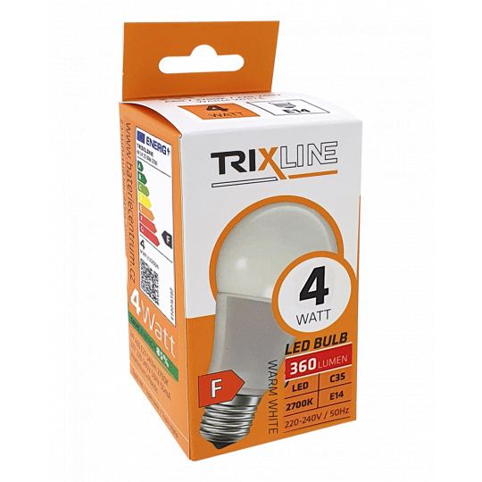 BC 4W TR LED E14 360ml 50Hz 220-240V P45 2700K Plastic Trixline Warm White