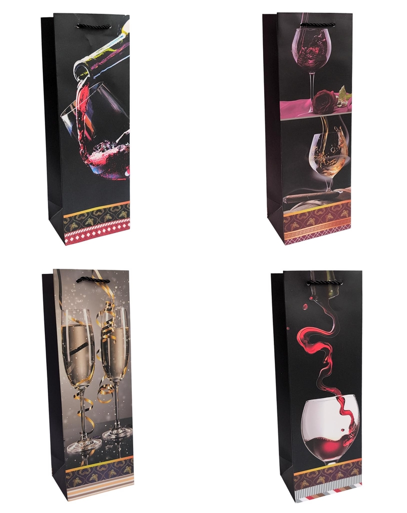 Dárková taška na láhve 12x35x9cm - Drinks (12ks/bal, 600ks/krt)