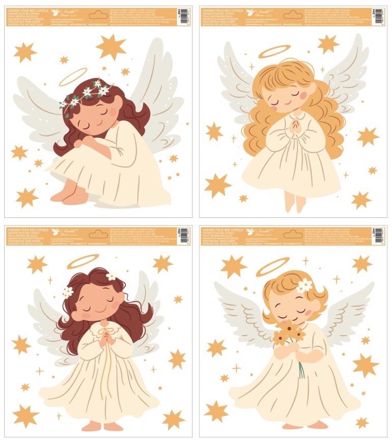 Okenní fólie Andělé 30x33,5cm