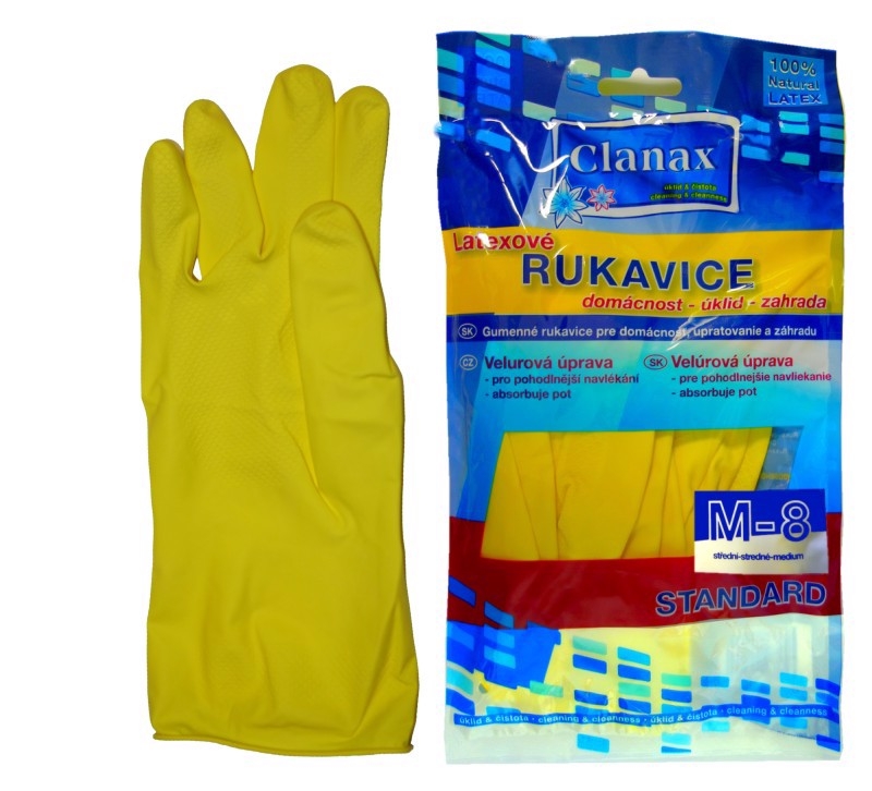 Clanax Gumové rukavice STANDARD M-8 (12pár/bal, 120pár/krt)