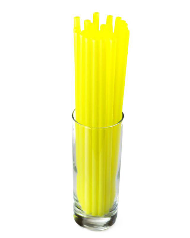 Plastová brčka znovupoužitelná Jumbo 250x8mm 150ks Žlutá (40bal/krt)