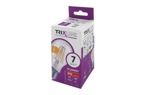 Dekorační LED žárovka FILAMENT Trixline 7W 840lm A60 E27 - teplá bílá (10ks/bal)