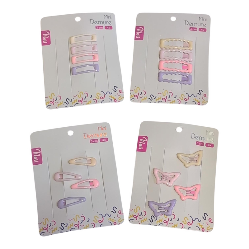 Neli sponky do vlasů Mini Demure 3cm 4ks (12sad/bal,480/krt)