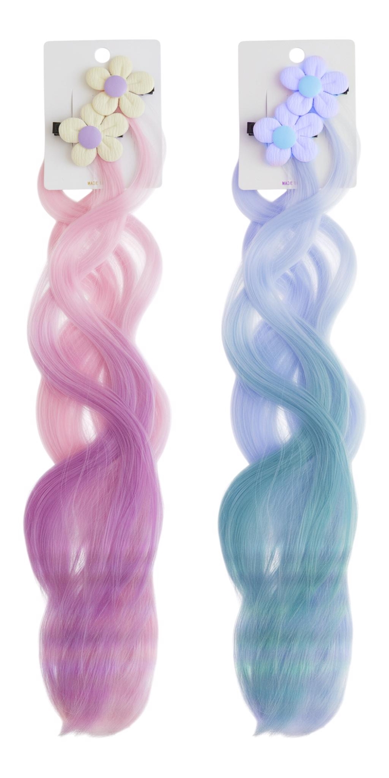 Paruka s gumičkou a květinou 40cm, 2 barvy (12ks/bal)