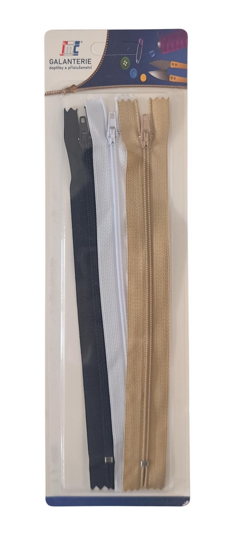 Zip spirálový 3ks 27cm (24sad/bal,288/krt)