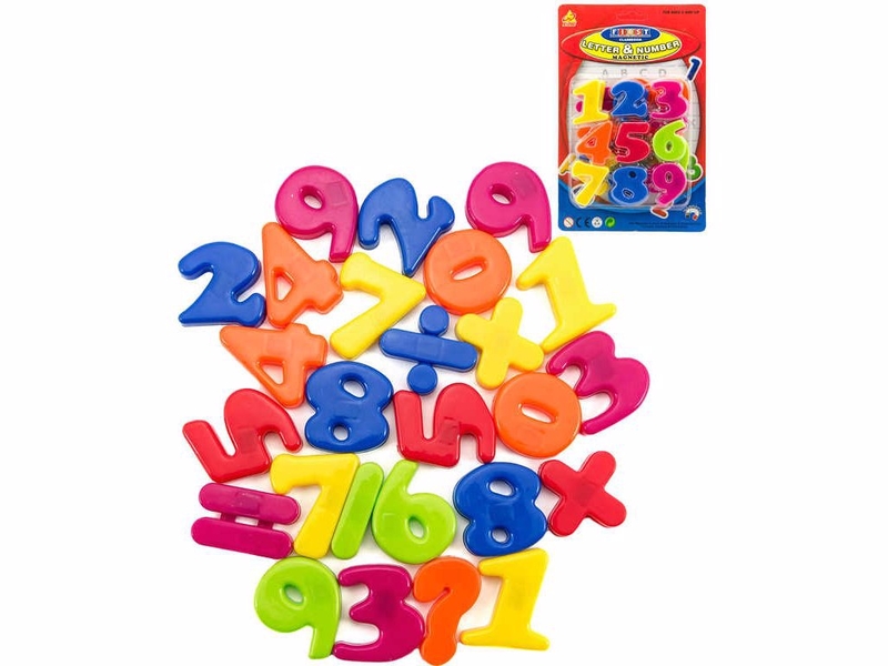 Magnetické číslice 4cm cca 27ks plast na kartě