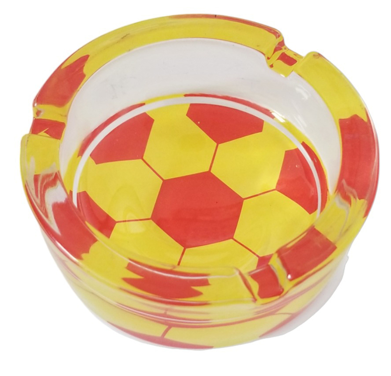 Popelník skleněný kulatý Ø8,5cm - Míček (6ks/bal)