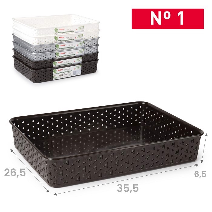 Plastic Forte Plastový organizér 26,5x35,5x6,5cm příroda č.1 mix barev (6ks/bal)