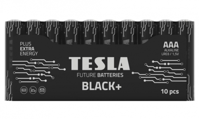 TESLA BATTERIES AAA BLACK+ 10 MULTIPACK ( LR03 / SHRINK 10 PCS )