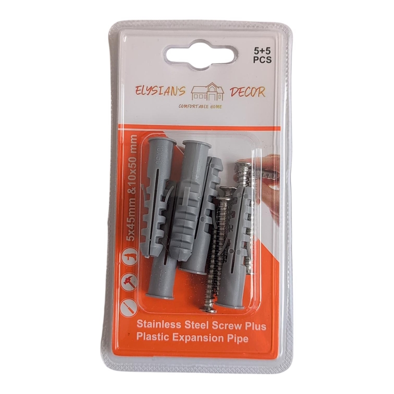 Sada šrouby a hmoždinky 5x45mm + 5x50mm 5+5 (12sad/bal)