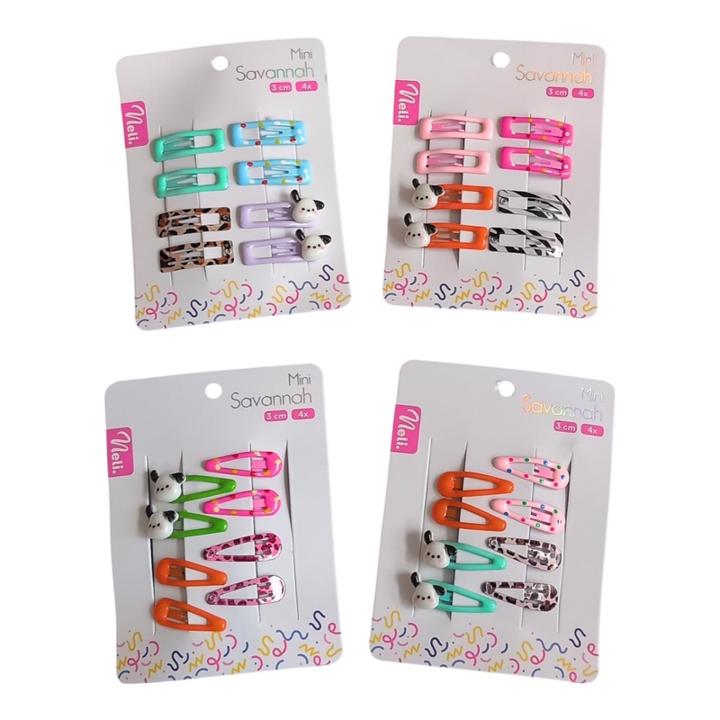 Neli sponky do vlasů mini Savannah 3cm 4ks (12sad/bal,480/krt)