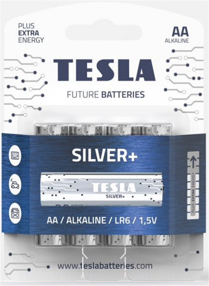 TESLA BATTERIES AA SILVER+ ( LR06 / BLISTER FOIL 4 PCS )
