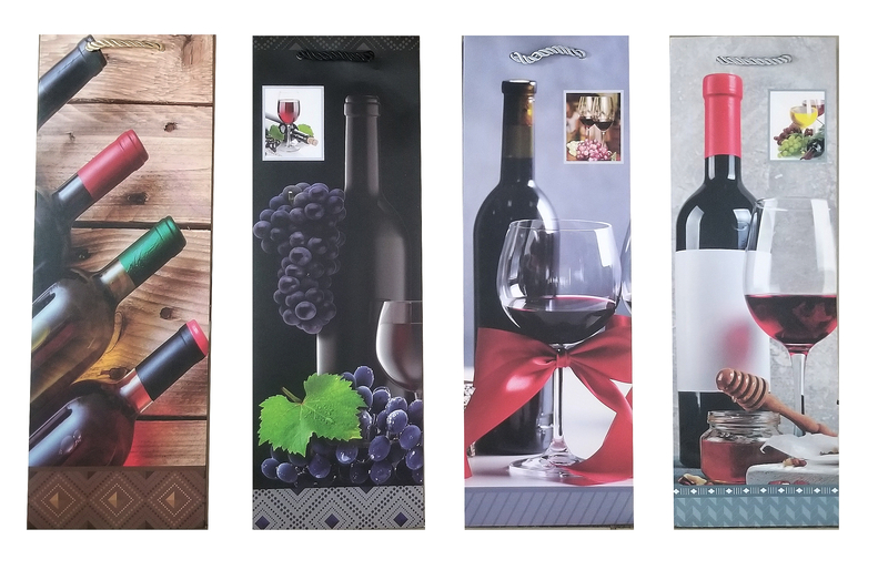 Dárková taška na láhve 12x35x9cm - Wine tasting 
(12ks/bal, 600ks/krt)