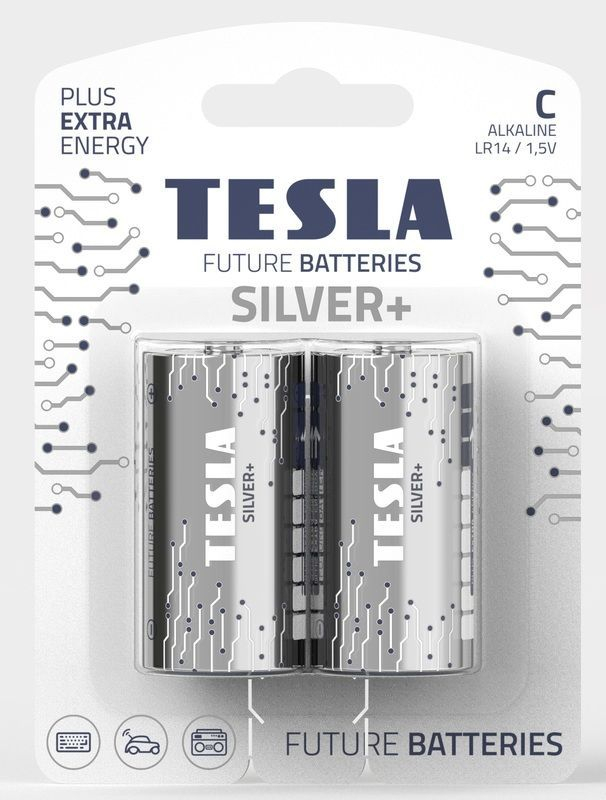 TESLA BATTERIES C SILVER+ ( LR14 / BLISTER FOIL 2 PCS )