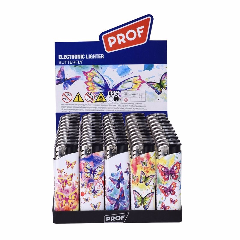 Zapalovač PROF Electronic Lighter Butterfly (50ks/bal)