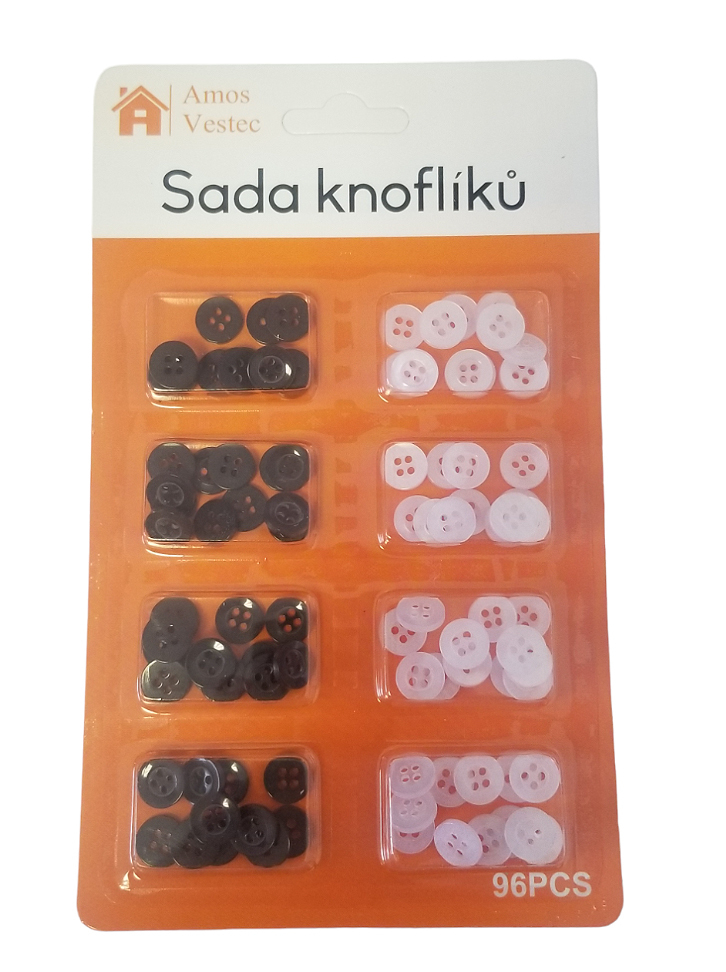 Sada knoflíků 96ks (12sada/bal)