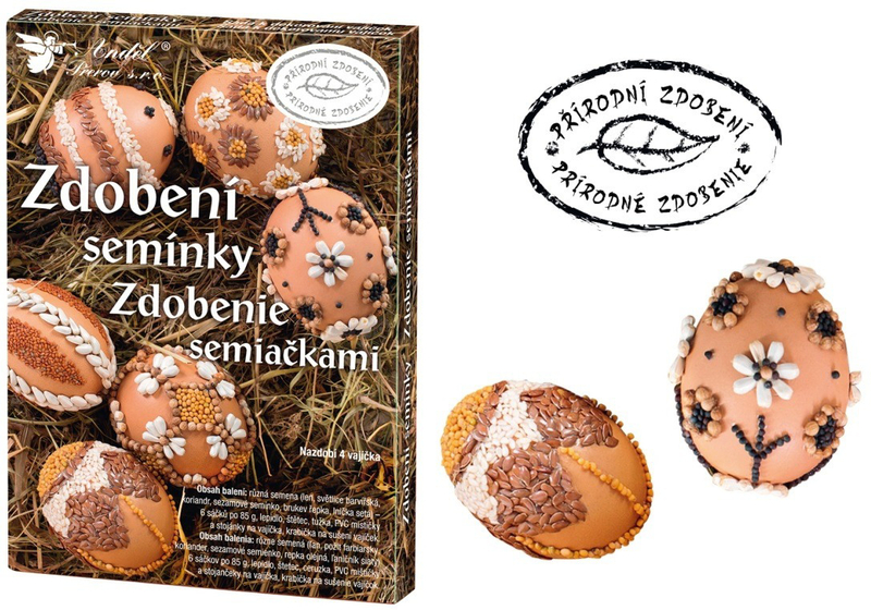 Sada k dekorování vyfouknutých vajíček - zdobení semínky (9ks/bal)