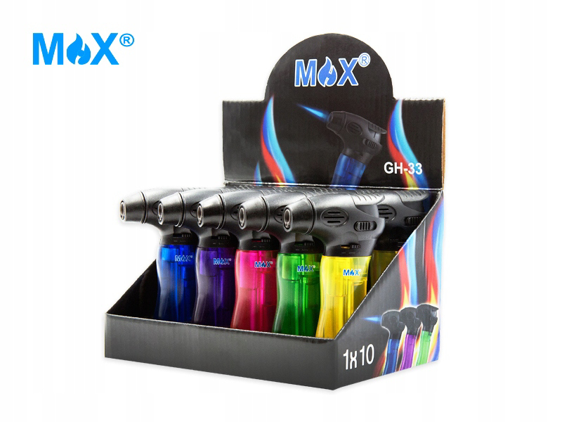 MAX Kuchyňský zapalovač GH33 Turbo mix barev (10ks/bal, 200ks/krt)