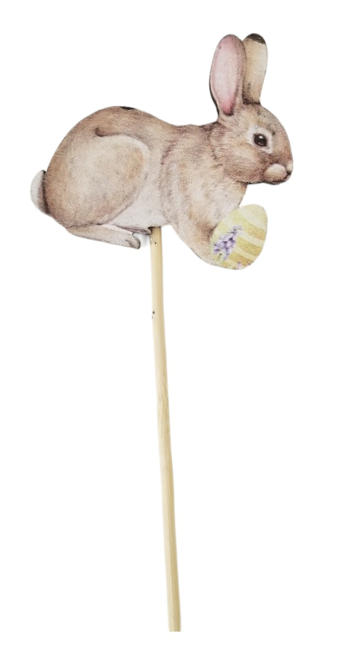 Zápich dřevěný králík 10cm 6ks