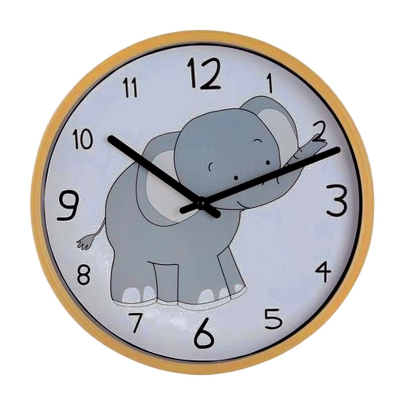 HODINY NÁSTĚNNÉ KULATÉ 25,5cm PES/SLON