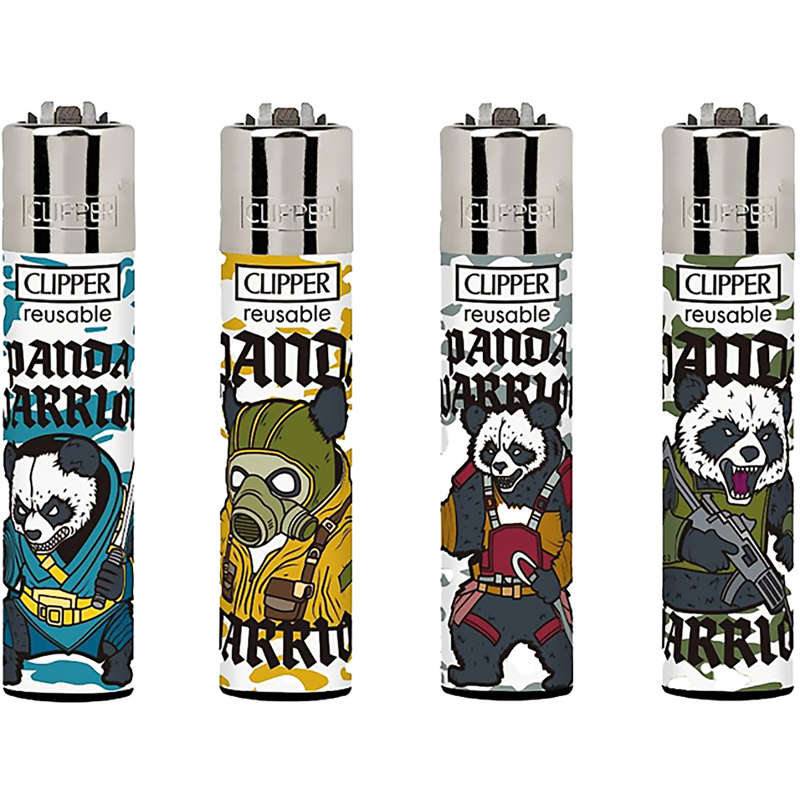 Zapalovač CLIPPER -  Panda Warrior (24ks/bal)