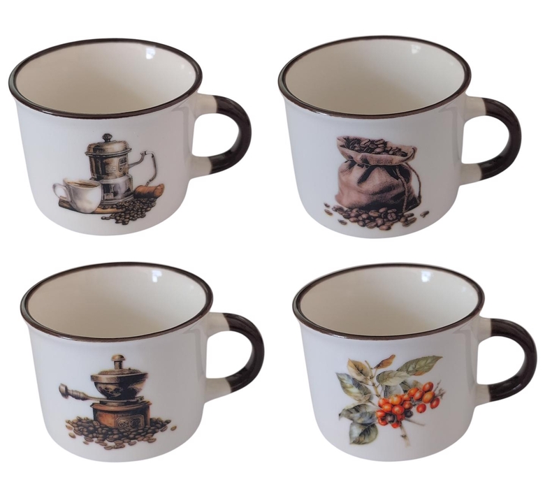 Porcelánový šálek na espresso 180ml - kávová zrnka (12ks/bal, 96ks/krt)