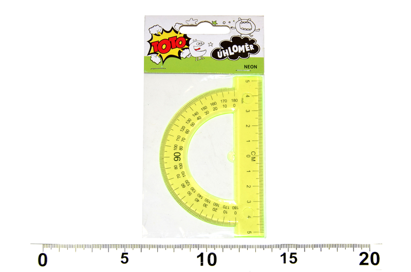 Úhloměr malý neon 15cm